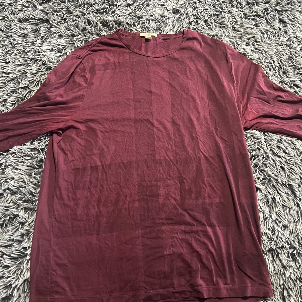 Burberry Burgundy Long Sleeve Tee